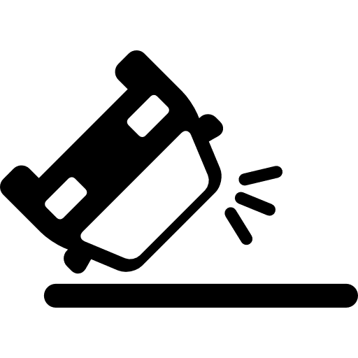 Overturned car transport vehicle accident icon