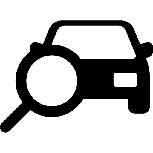 Searching car magnifying glass automobile search icon