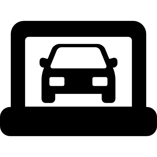 Car on laptop laptop computer open laptop transport icon