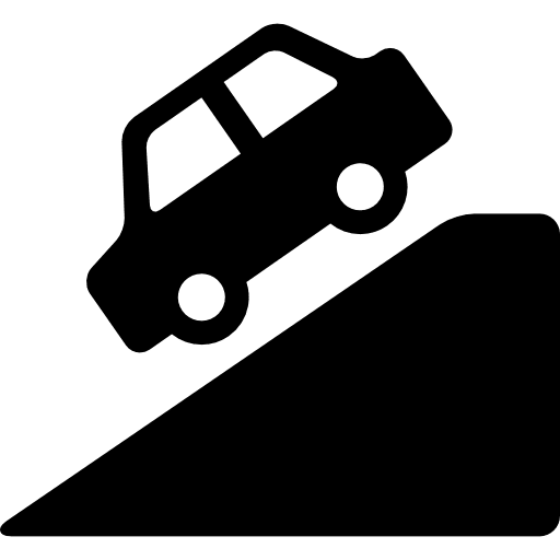 Car on the hill mountain transport automobile icon