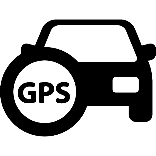 Car with gps connection cars connected icon