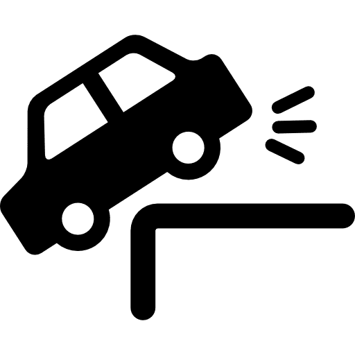 Car falling  automobile vehicle insurance icon