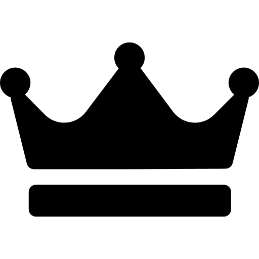 Crown queen chess piece king icon