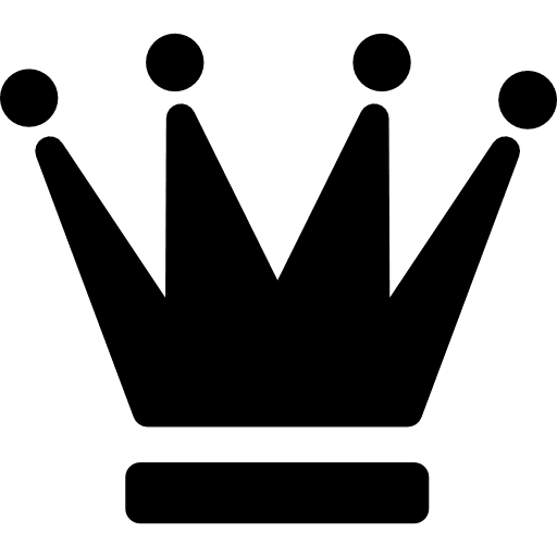 Crown queen chess piece king icon