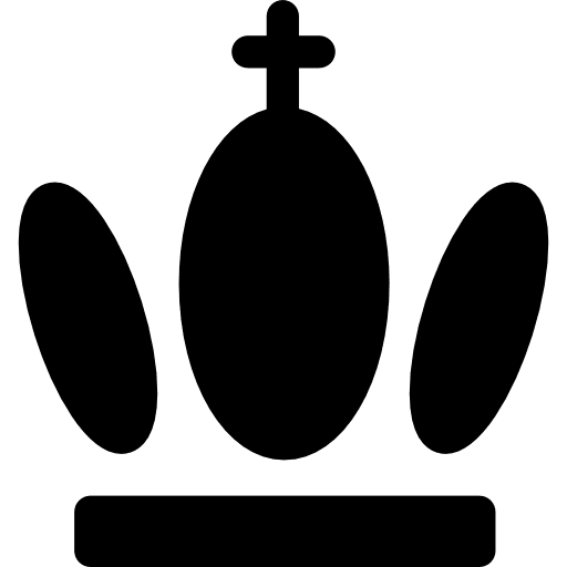 Crown queen monarchy chess piece icon