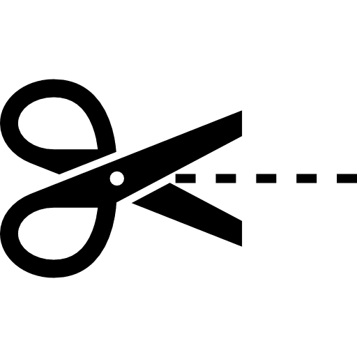 Cut here scissors cutting cropping icon