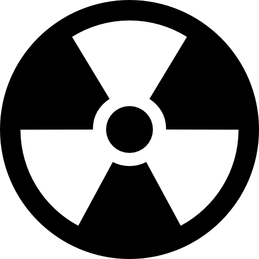 Radioactive energy radiation caution icon