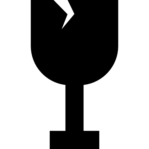 Breakeable glasses shapes careful icon