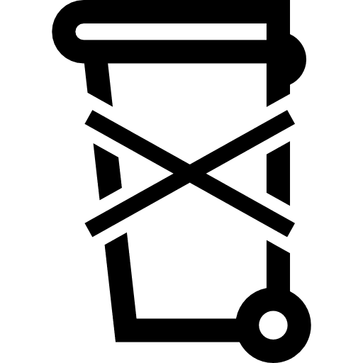 Non recyclable prohibition garbage can recycle bin icon