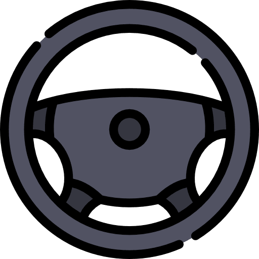 Steering wheel car drive transport icon