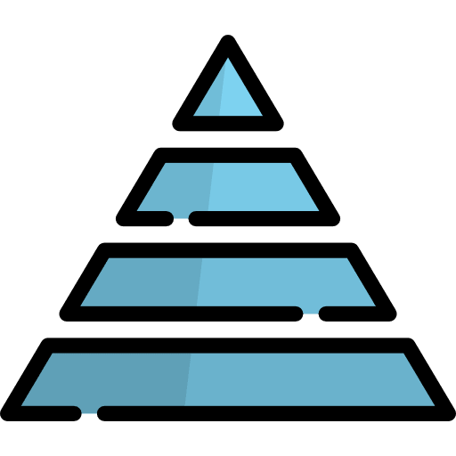 Pyramidal electronics organization pyramidal icon