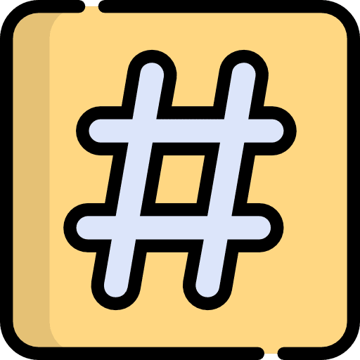 Hash internet social network hash icon