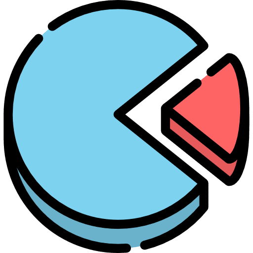 Pie chart statistics business marketing icon