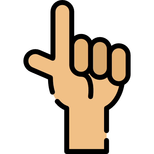 Hand count one gestures icon