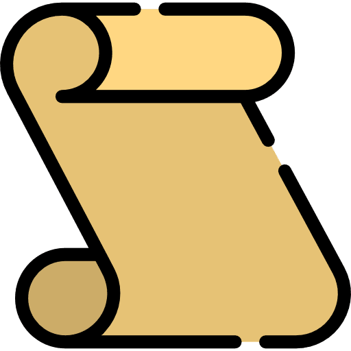 Scroll reading writing papyrus icon