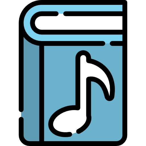 Music book library literature study icon