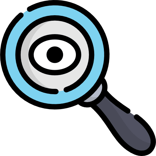 Loupe search magnifying glass tools and utensils icon