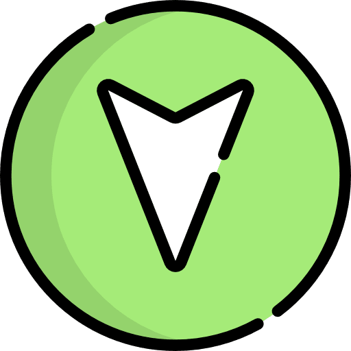 Down direction orientation downloading icon