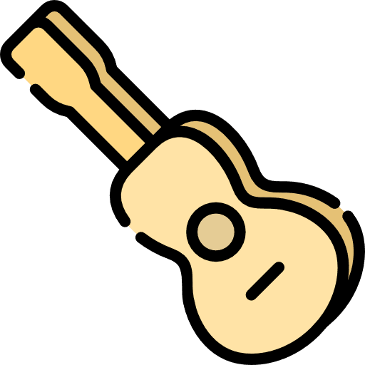 Guitar musical acoustic music and multimedia icon
