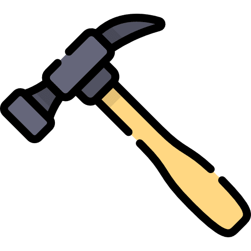 Hammer construction and tools electronics hammer icon