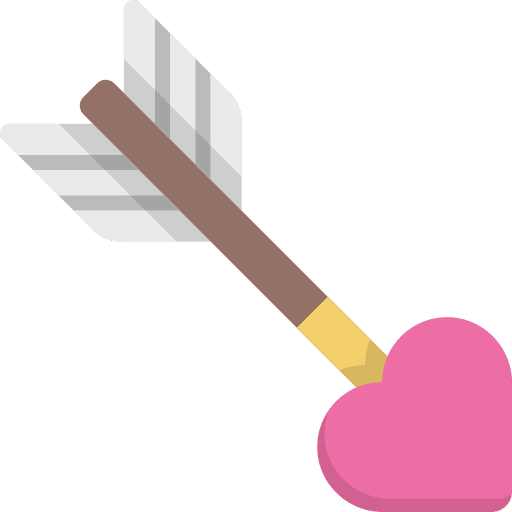 Arrow lovely cupid valentines day icon