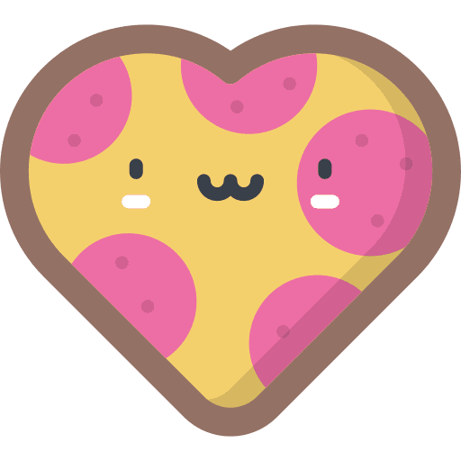 Pizza junk food heart shaped food and restaurant icon