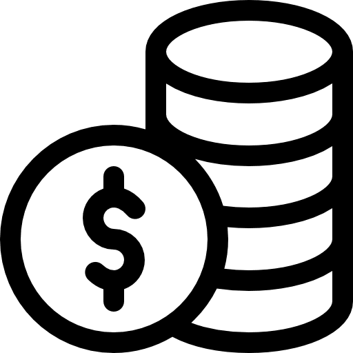 Coin cash stack coin icon