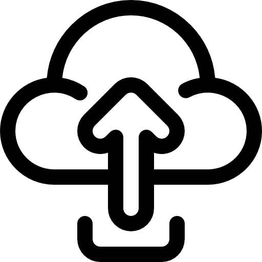 Upload data cloud computing music and multimedia icon