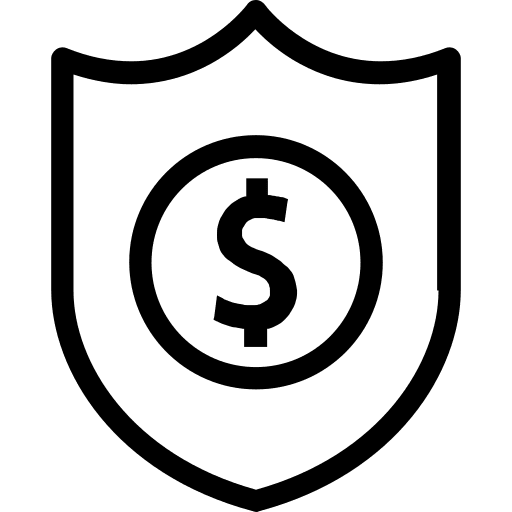 Shield dollar symbol defense protection icon