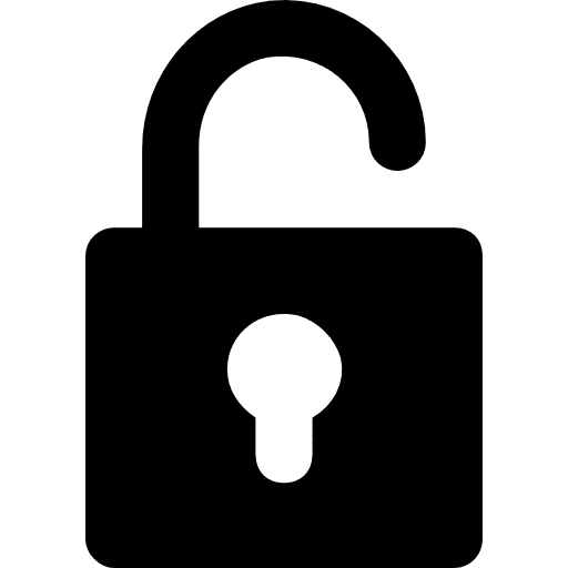 Open padlock secure open tools and utensils icon