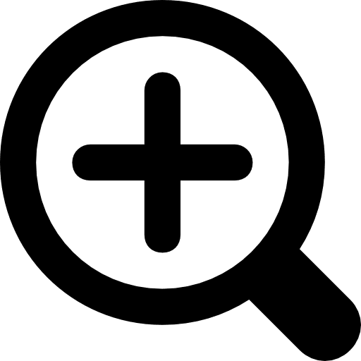 Zoom in lens loupe magnifying glass icon