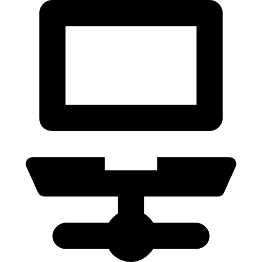 Laptop transfer network technology icon