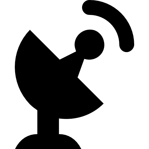 Satellite dish communications radar antenna icon