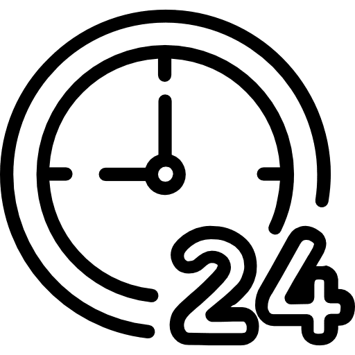 24 hours time phone call convenience icon
