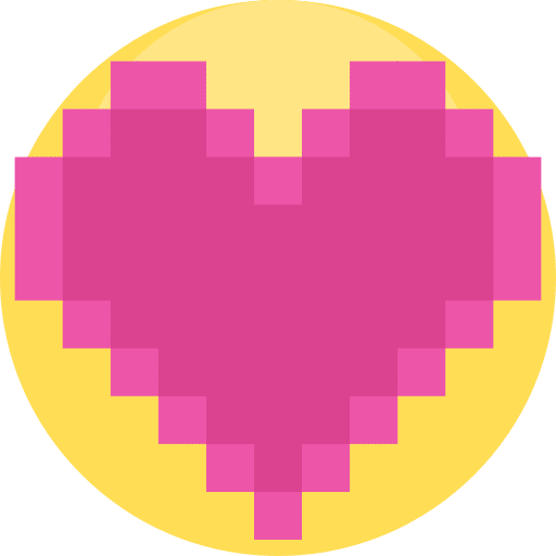 Hearts gaming pixelated pixel icon