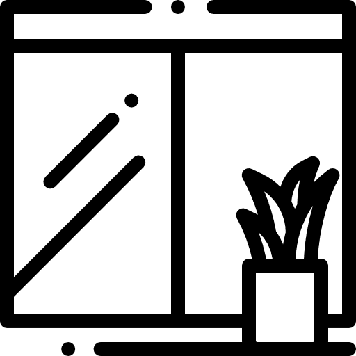 Glass exit building windows icon