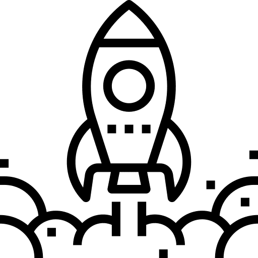 Startup transportation rocket launch beginning icon