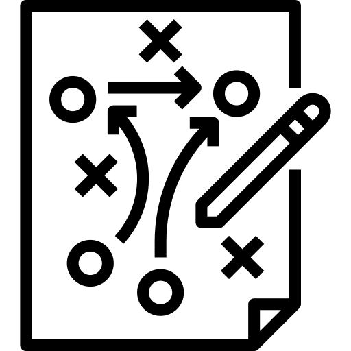 Strategy tactics process business and finance icon