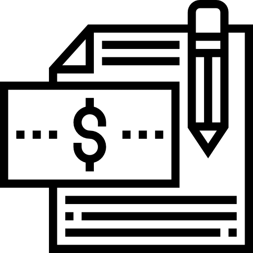 Wage document notes money icon