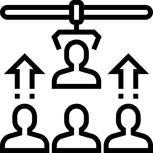 Recruitment business loupe human resources icon