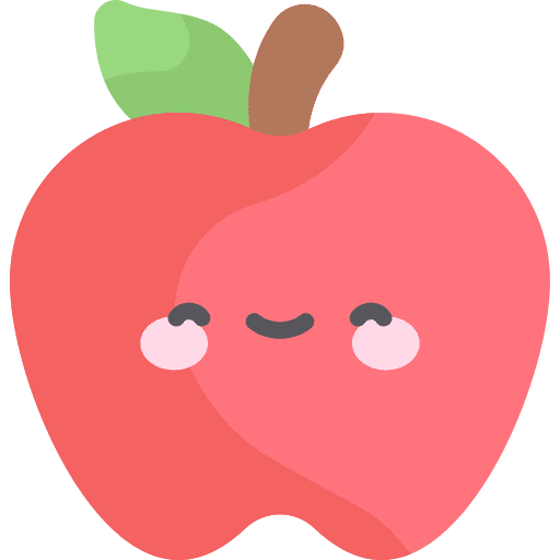 Apple cute face vegan icon