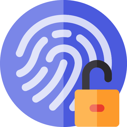 Fingerprint hands and gestures security biometrics icon