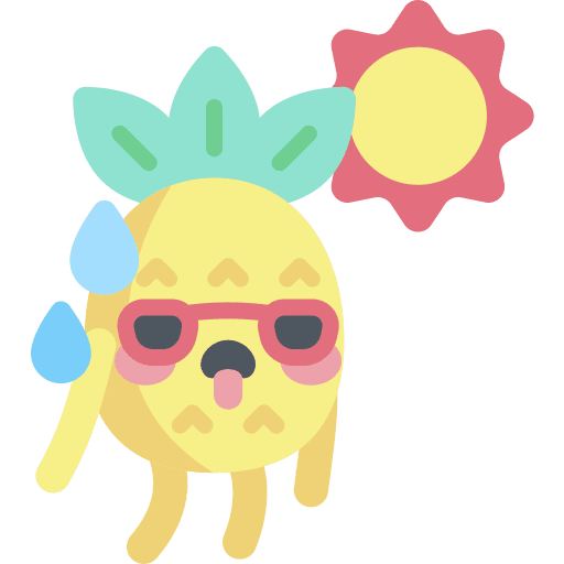Hot pineapple summer sun icon