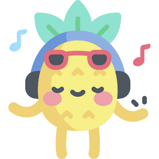 Listening pineapple character quaver icon