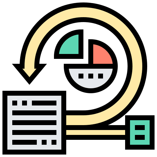Scrum analysis pie chart organized icon