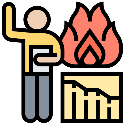 Burndown assessment complete fire icon