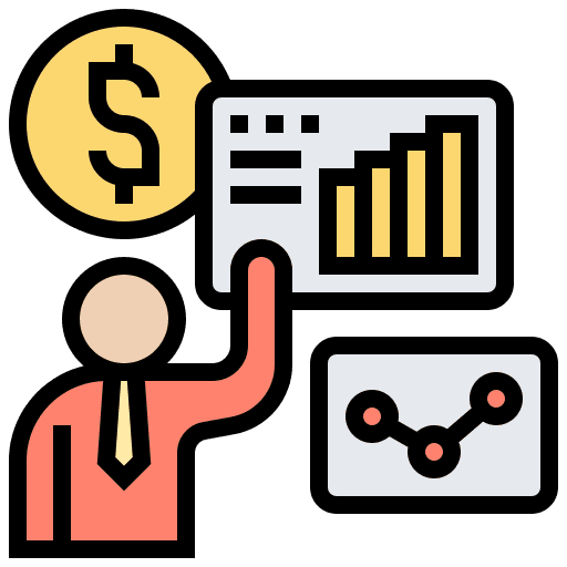 Business bar graph analytics business icon