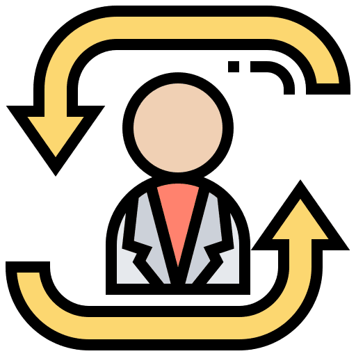 Scrum circular arrows role business and finance icon