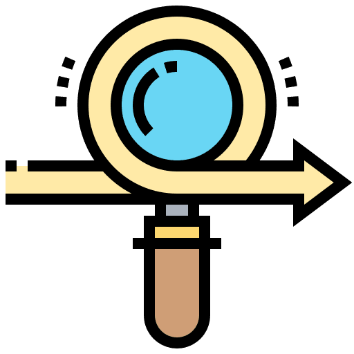 Transparency check magnifying glass business and finance icon