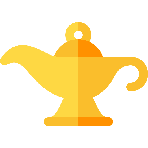Magic lamp incense arabia genie icon